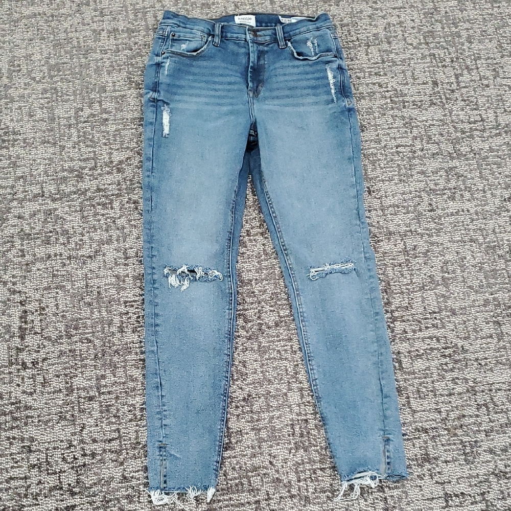 Kensie Blue Skinny Jeans Distressed Style